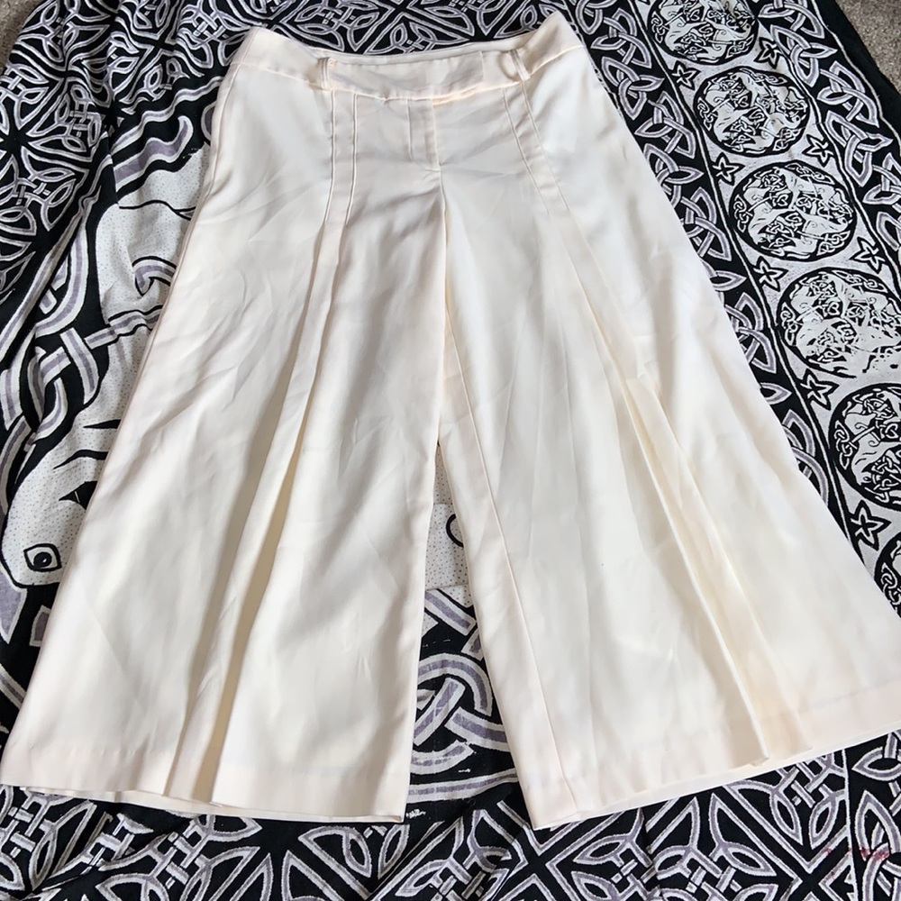 D studio 10 wide leg trousers ankle length cream